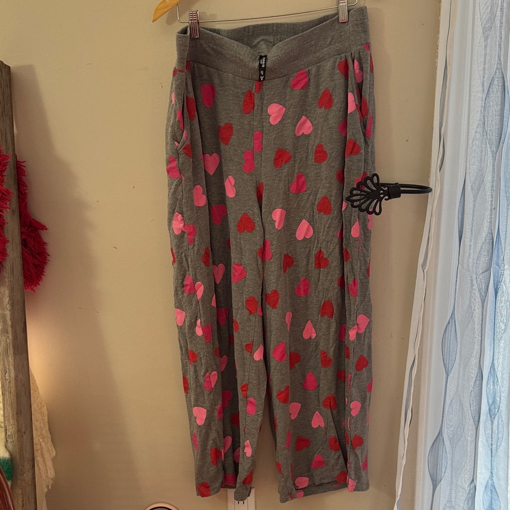 Torrid Gray Sleep Pants with Heart Pattern